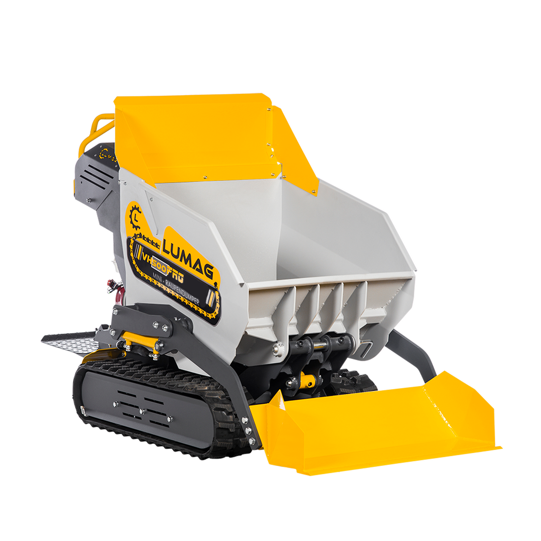 zoom-pb-vh500apro-serie-2-1.png LUMAG VH500PROGXA Minidumper mit Frontkippmulde und Selbstladeschaufel 500 kg Zuladung – Bild 1